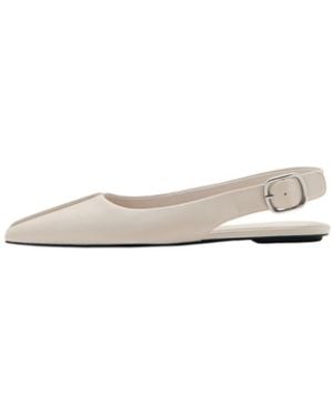 Mango Pointed-toe Slingback Flats - White