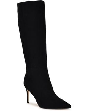 Nine West Cook Tall Stiletto Dress Boots Regular Wide Calf - Black