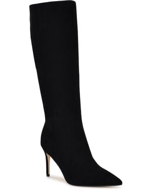 Nine West Cook Tall Stiletto Dress Boots Regular Wide Calf - Black