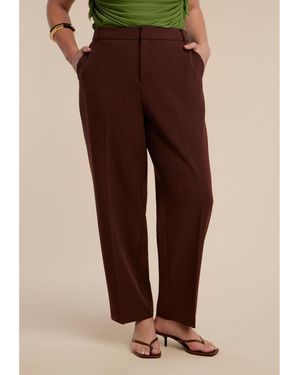 Eloquii The 365 Straight Leg Pant - Brown