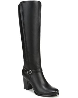 Naturalizer Sasha Faux Leather Zip Tall Regular Wide Calf Boots - Black