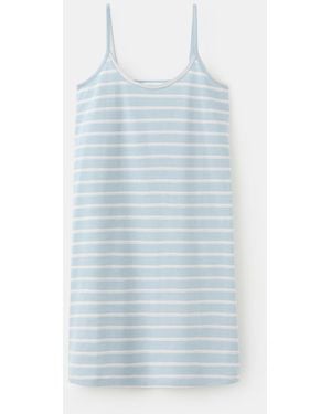 Mango Striped Cotton Nightdress - Blue