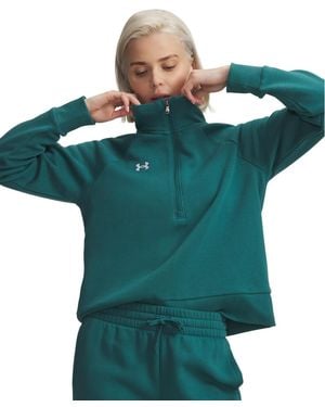 Under Armour Rival Fleece Mock-neck Half-zip Sweatshirt - Green