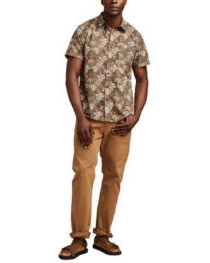 Lucky Brand Printed Short Sleeve Shirt Brushed Twill Pants - Brown