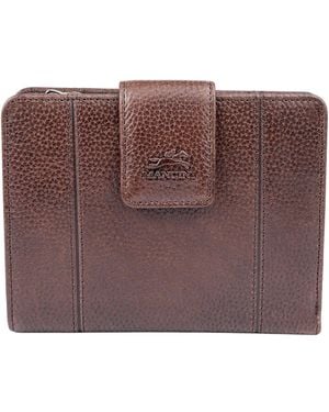 Mancini Fifth Avenue Rfid Secure Zipper Clutch - Brown