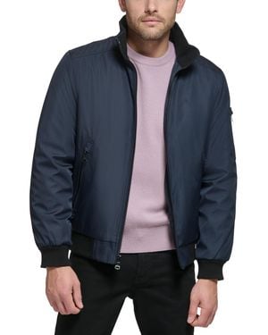 Calvin Klein Classic Zip-front Ripstop Bomber Jacket - Blue