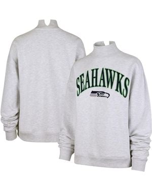 '47 Seattle Seahawks Vantage Mock Neck Pullover Sweatshirt - Gray