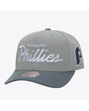 Mitchell & Ness Philadelphia Phillies Cooperstown Thunderstorm Head Coach Pro-crown Adjustable Hat - Gray