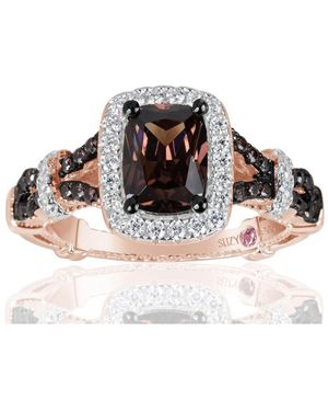 SUZY LEVIAN NEW YORK Suzy Levian Sterling Silver Cubic Zirconia Ring - Brown