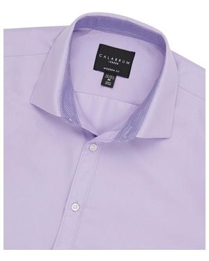 Calabrum Regular Fit Solid Wrinkle Free Performance Dress Shirt - Purple