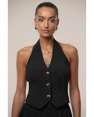 JLUXLABEL Luxe Halter Vest - Black