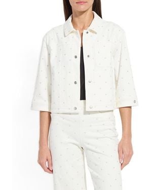 Lyssé Audrey Pearled Embellished Denim Jacket - White