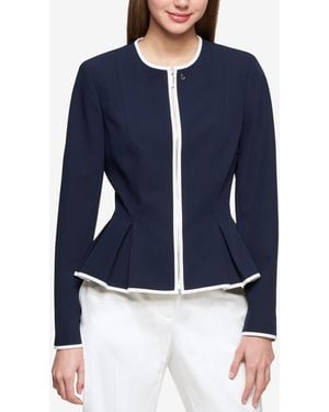 Tommy Hilfiger Hsvj0013-mvy-4 Peplumn Jacket - Blue