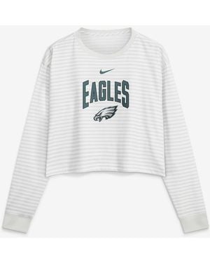 Nike White Philadelphia Eagles Loose Fit Crop Top