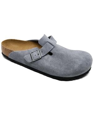 Birkenstock Boston Suede Leather Slip-on Clogs From Finish Line - Gray