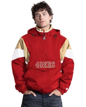 Starter Scarlet San Francisco 49ers The Throwback Half-zip Hooded Jacket - Red