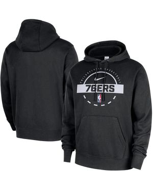 Nike Philadelphia 76ers 2025/26 Authentic Practice Club Pullover Hoodie - Black