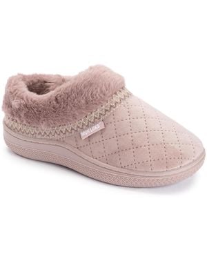 Muk Luks Charlee Velvet Clog Slippers - Pink
