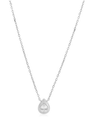 The Lovery Cz Pear Double Bezel Necklace - Metallic