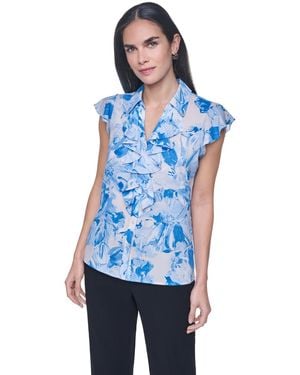 Calvin Klein Collared Neck Top - Blue