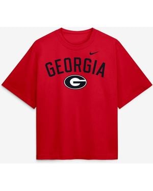 Nike Georgia Bulldogs Arch Logo Boxy T-shirt - Red