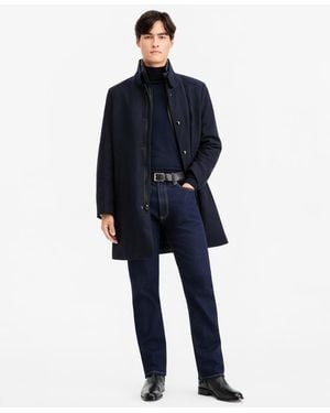 Nautica Classic-fit Bib Wool Blend Overcoat - Blue