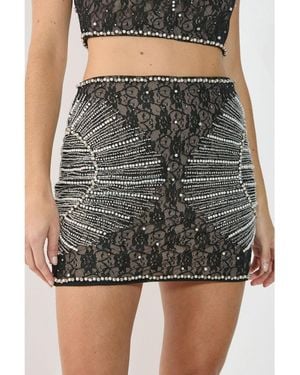 Nasty Gal Embellished Sequin Mini Skirt - Black
