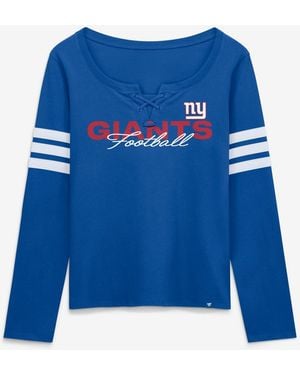 Fanatics New York Giants Team First Coverage Scheme Lace-uplong Sleeves T-shirt - Blue