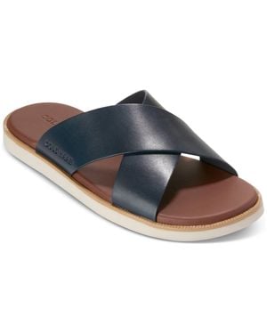 Cole Haan Nantucket Cross Strap Slip-on Slide Sandals - Blue