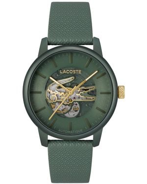 Lacoste L.12.12 Automatique Leather Strap Watch 44mm - Green
