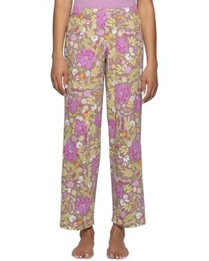 Hue Harvest Floral Pull-on Relaxed-fit Lounge Pants - Pink