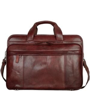 Mancini Laptop Briefcase - Brown