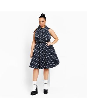 City Chic Plus Size Nellie Dress - Blue