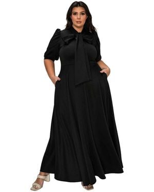 L I V D Plus Size Farrah Donna Dress - Black