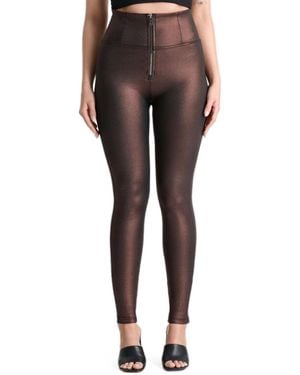 Freddy Metallic High-rise Sculpting Skinny Pants - Brown