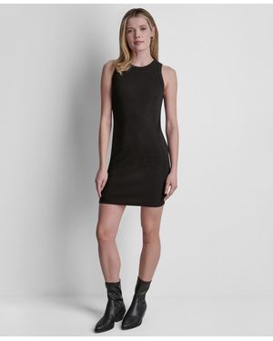 DKNY Sleeveless Studded Mini Tank Dress - Black