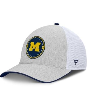Fanatics Heather Gray/white Michigan Wolverines trigger Flex Hat - Metallic