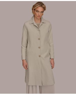 Donna Karan Balmacaan Shirt Collar Coat - Brown