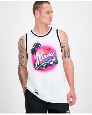 BOSS Hugo By Miami Drapes Slim Fit Textured Graphic Tank