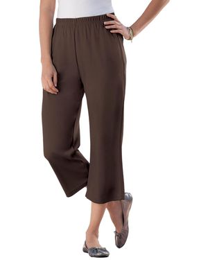 Woman Within Within 7-day Knit Capri - Brown