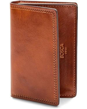 Bosca | 2 Pocket Card Case Wallet W/i.d. Window - Brown