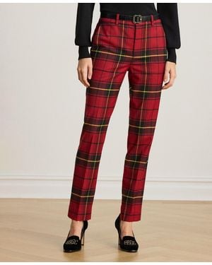 Ralph Lauren Plaid Cropped Pants - Red