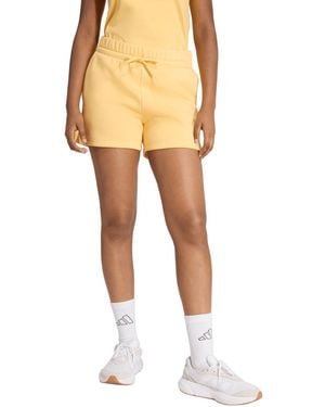 adidas Essentials Small Logo Fleece Shorts - Natural