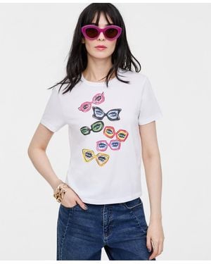 On 34th Cropped Sunglasses T-shirt - White
