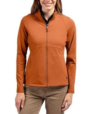 Cutter & Buck Cutterbuck Cutter Buck Adapt Eco Knit Heather Recycled Full Zip Jacket - Brown