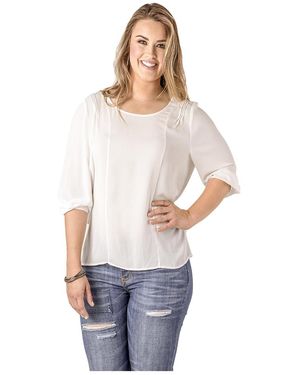 Standards & Practices Plus Size Pull Over Boxy Top - White