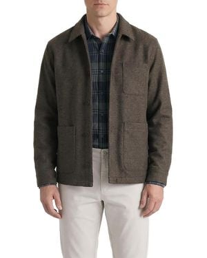 Level 7 Relaxed-fit Wool-like Shirt Jacket - Black