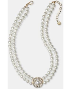 Charter Club Faux Pearl Two-row Collar Necklace - White