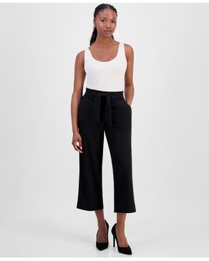 Anne Klein Essentials Petite Cropped Pull-on Pants - White
