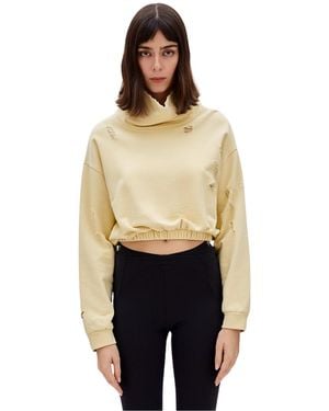 Pcfg Cotton Destroyed High Neck Sweat - Natural